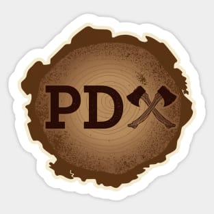 PD Axe on Wood Grain Sticker